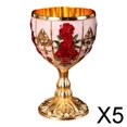 thumbnail image 1 of Copas de vino Soledad en relieve color dorado y rojo 5 piezas, 1 of 7