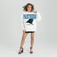 thumbnail image 2 of Women's Gameday Couture  White Carolina Panthers  Sunday Drives Oversized Crewneck Pullover Sweatshirt, 2 of 7