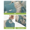 thumbnail image 4 of Coastal Seahorse Blue Green Bar Stool Covers Set of 2, Summer Ocean Starfish Coral Stretch Washable Bar Chair Covers with Backs, Removable Pub Counter Height Chair Cover for Kitchen Dining Room Cafe, 4 of 7