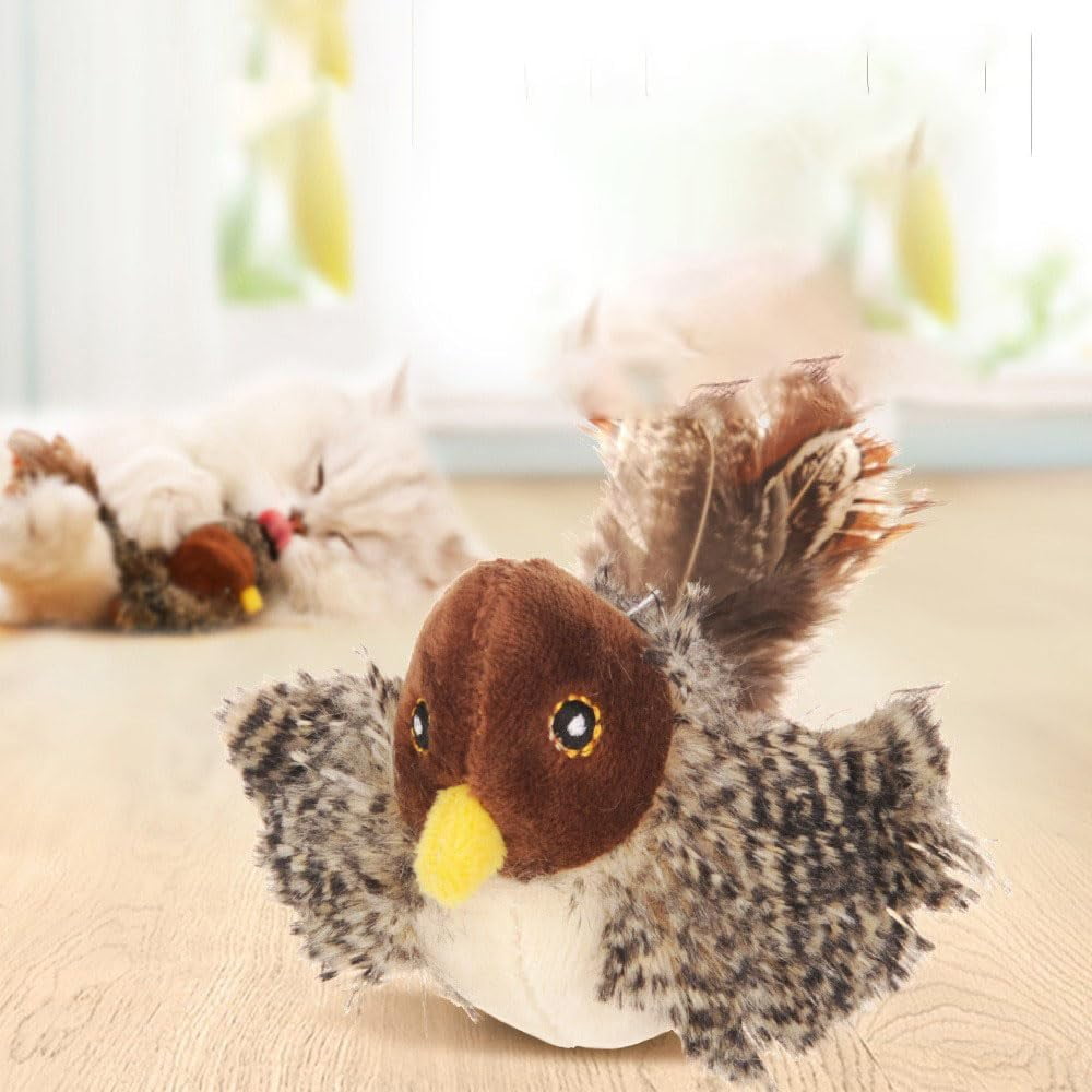 Celery Pets Cat Toy, Celery Pets Chirping Bird, Interactive Chirping Bird Cat,Celery Pets Simulated Chirping Bird,Cat Toys Rechargeable Flapping Bird Sparrow