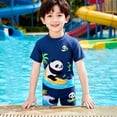 thumbnail image 5 of Swim Suits for Boys Trunks Cute Panda Surfing Design Two Piece Rash Guard Swimming Suit, 5 of 8