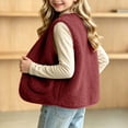 thumbnail image 6 of Asgosdo Fleece Vest for Girls Button Down V Neck Sleeveless Causal Trendy Fall Jacket with Pockets Size 5-13Y, 6 of 7
