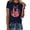 C-Dark Blue462, variant on DHFJKG Carnival T Shirts For Women Short Sleeve Graphic Tee Festive Celebration Top Comfortable Casual Shirt For Ladies Summer Stylish Tops