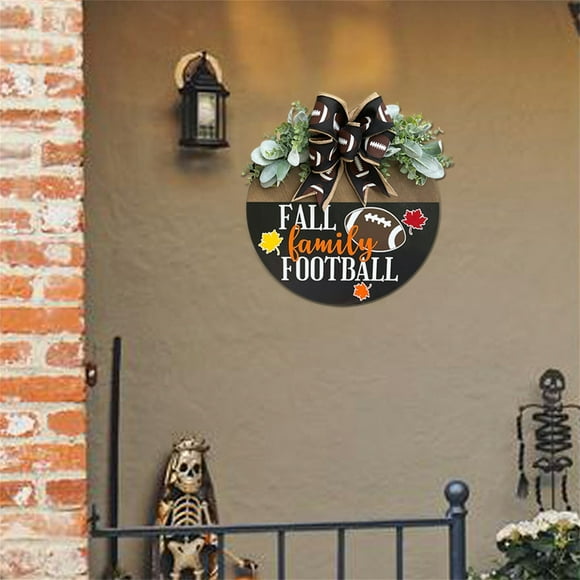 Wal-mart Deals Viflosae Front Door Decoration Football Door Wooden Handicraft Pendant Welcome Home Sign Decoration Flyer features on Rollback