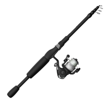Zebco 33 Micro Spinning Reel and Telescopic Fishing Rod Combo Extendable 19-Inch to 5-Foot Rod Size 05 Reel Silver/Black