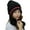 Black-1, variant on Fashionable Knitted Cap Triple Pompoms And Extended Ear Warmer For Adult Winter Accessories