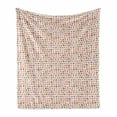thumbnail image 1 of Dessert Soft Flannel Fleece Throw Blanket, Confectionary Pattern of Pretzels and Candies on Pinky Polka Dotted Background, Cozy Plush for Indoor and Outdoor Use, 50" x 70", Multicolor, by Ambesonne, 1 of 6