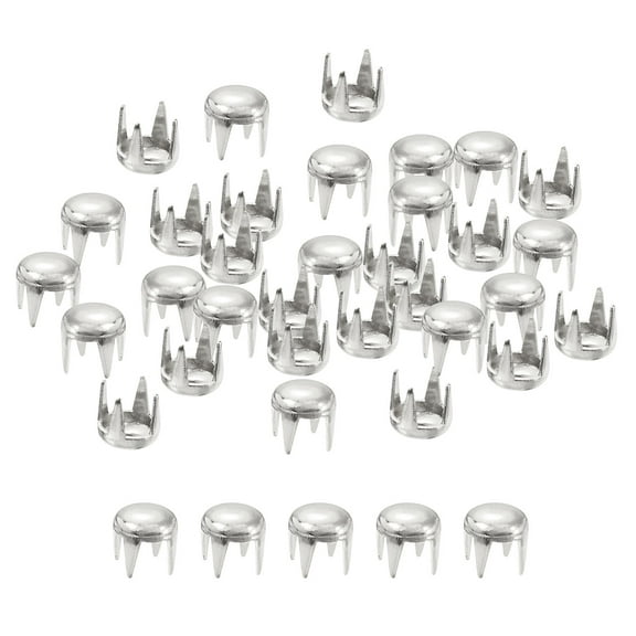 Uxcell 160Pack Silver Round Dome Rivets, 3.5mm Brass Spike Studs Spots for DIY Clothes Belt Bag Shoes Leather Craft