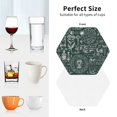 thumbnail image 5 of Leather Coasters with Heat-resistant for Drinks, Vintage Botanical Sketch Collage -标题2 Hexagon, 5 of 5