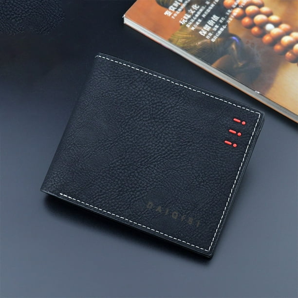 Leke Men Leather Small Wallet ID Credit Card Holder Clutch Bifold Pocket Coin Purse