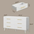 thumbnail image 5 of Asofer 6-piece bedroom set with lighted dresser, queen-size bed, 2 chests of drawers and 2 nightstands, white, 5 of 32