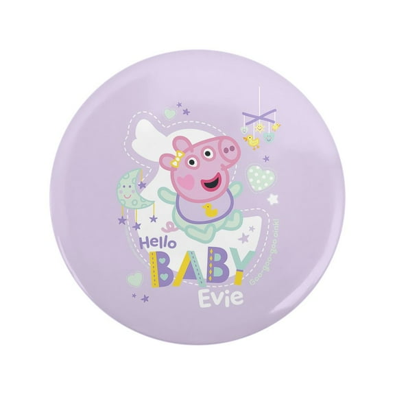 CafePress - Peppa Pig: Hello Baby Evie 3.5 Button - 3.5" Button