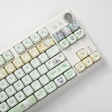Cute Pochacco Theme Mechanical Keyboard Keycaps, DIY Computer Keyboard Decorative Keycaps, PBT 145-Key Standard Keycaps