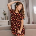 thumbnail image 3 of Naloa fall Maple leaf Print Women Nightgowns,Womens Loungewear,Short Sleeve Sleepwear,Comfy Ladies Nightdress, 3 of 6