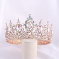thumbnail image 3 of Zhuge Tiara de boda para novia, diadema de princesa, corona nupcial, joyería para el cabello con diamantes de imitación de cristal, decoración para novia, cumpleaños, graduación, boda (A), 3 of 4