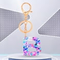 thumbnail image 5 of Dress Choice Alphabet Initial Letters Keychain Epoxy Initial Letter Charm Keychain For Women 26 Initial Letter A-Z Initial English Charm Key Ring For Women Girl Birthday Gifts, 5 of 8
