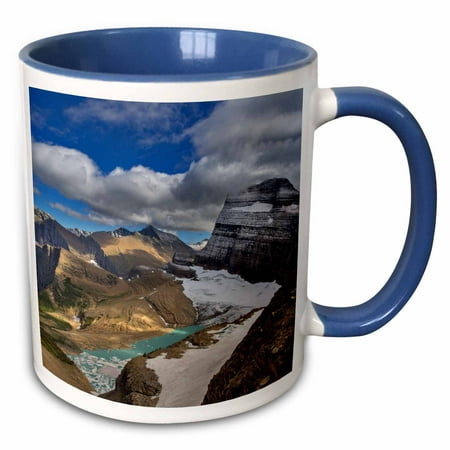 

3dRose Looking down at Grinnell Glacier in Glacier National Park Montana - Two Tone Blue Mug 11-ounce