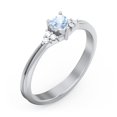 thumbnail image 3 of Birthstone Heart Ring with Shoulder Accents - Aquamarine (March), 3 of 4