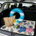 thumbnail image 2 of COEQINE Trunk Liner for SUV, Anti-Slip Cargo Mat Car Boot Protection Dust-proof Dog Seat Cover Fit for SUV, Sedan, Truck, 29 x 39 Inches, Vintage Tropical Leaf, 2 of 7