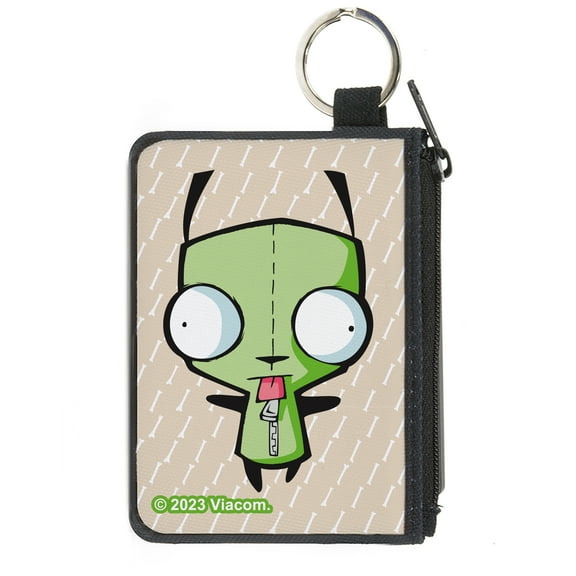 Nickelodeon Wallet, Coin Purse, Invader Zim GIR Pose and Bone Tan White, Canvas