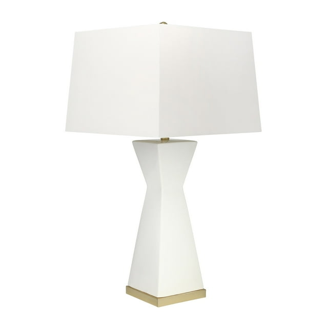 Sagebrook Home Ceramic 34" Hourglass Table Lamp, White
