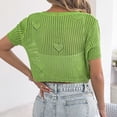 thumbnail image 4 of Tie Front Cardigan for Everyday Wear Womens Open Knit Lightweight Spring Fall Top Fashionable Resort Layering, L, Green, 4 of 5