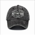 thumbnail image 2 of Washed Baseball Cap with Vintage Print, Distressed Dad Hat for Men, 2 of 9