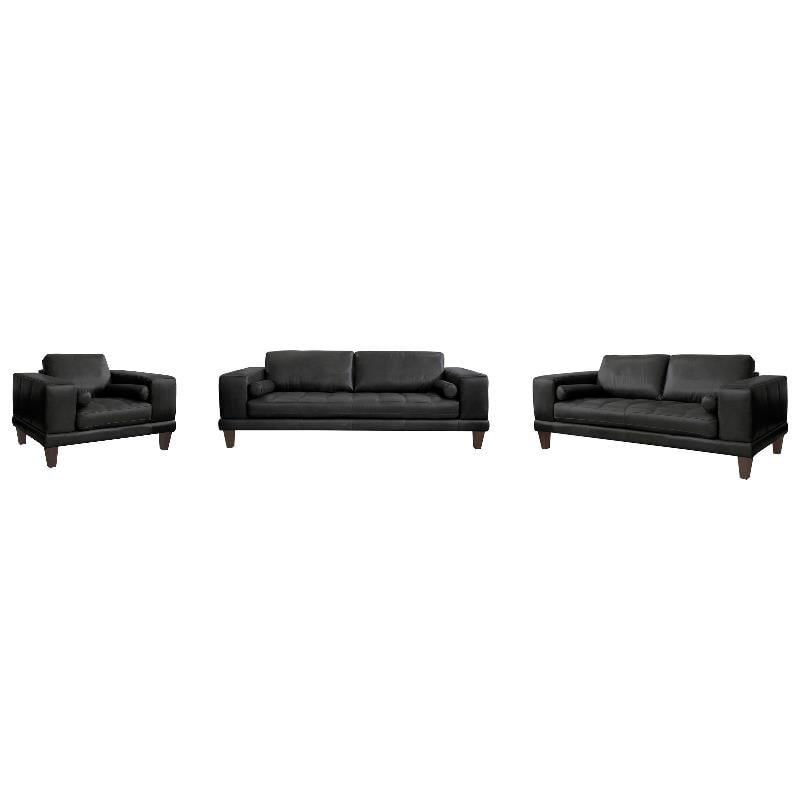 Black Leather Sofa Accent Chair Baci Living Room