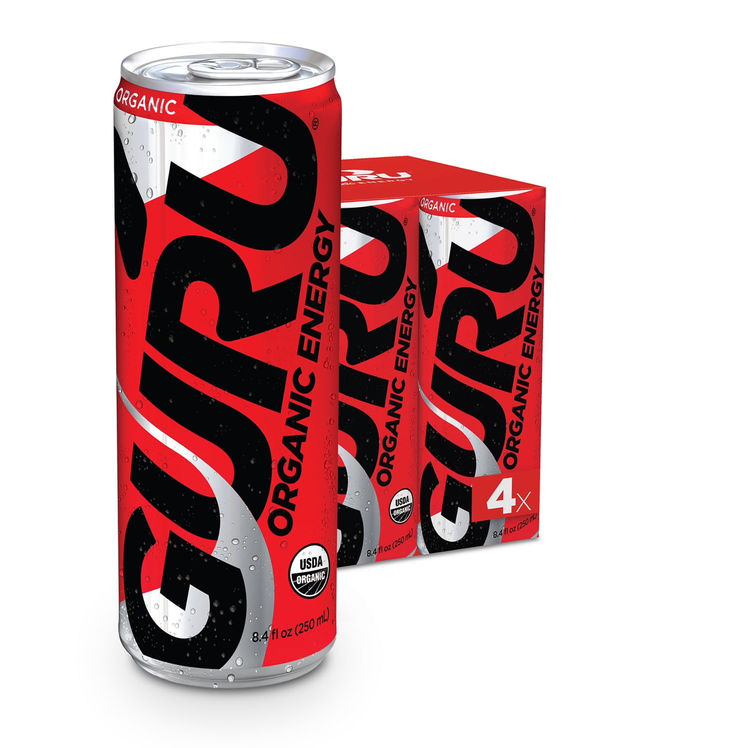 Guru Organic Energy Drink, Original, 8 Fl Oz, 4 Count