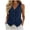 Navy, variant on Summer Plus Size Shirts for Womens Cotton and Linen Casual Short Sleeve V-Neck Cotton Irregular Tops Blouse Gifts for Womens