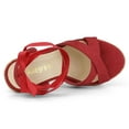 thumbnail image 4 of BLISSFUL STEP Sandales Compensées à Plateforme Espadrille à Lacets pour Femmes à Brides Croisées, 4 of 7
