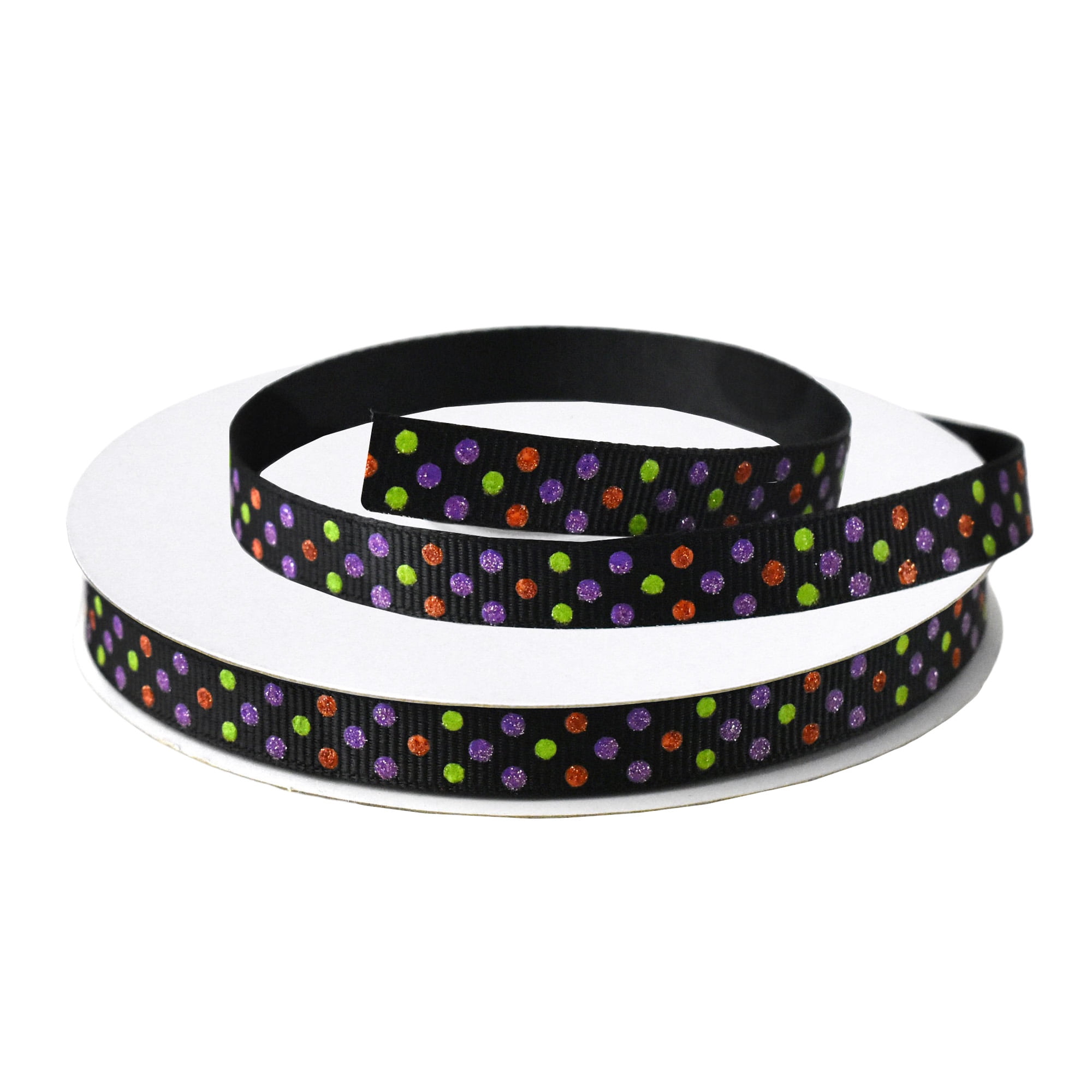 Homeford Halloween Polka Dots Grosgrain Ribbon, 3/8inch, 10yard