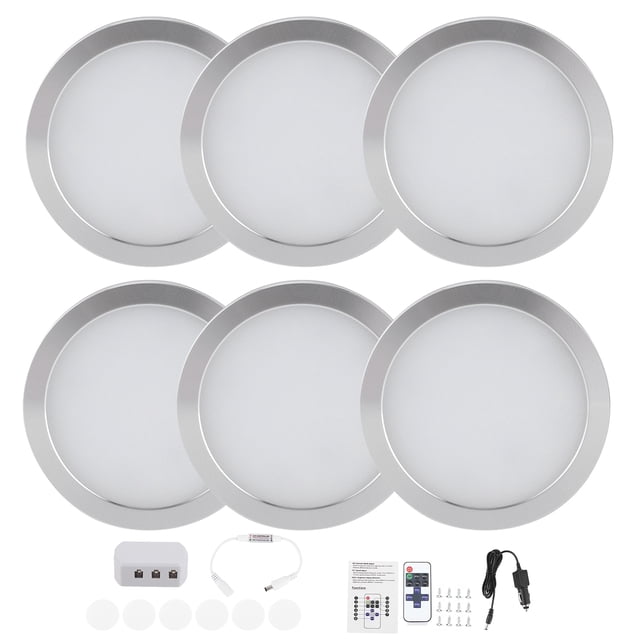 6 focos LED interiores de 12 V con control remoto para caravanas y autocaravanas T4 y T5.