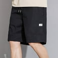 thumbnail image 6 of HOOMEUMY Men's Baggy Cotton Shorts with Pockets Drawstring Lightweight Breathable Solid Color Summer Beach Knee Length Shorts Black XXL, 6 of 9