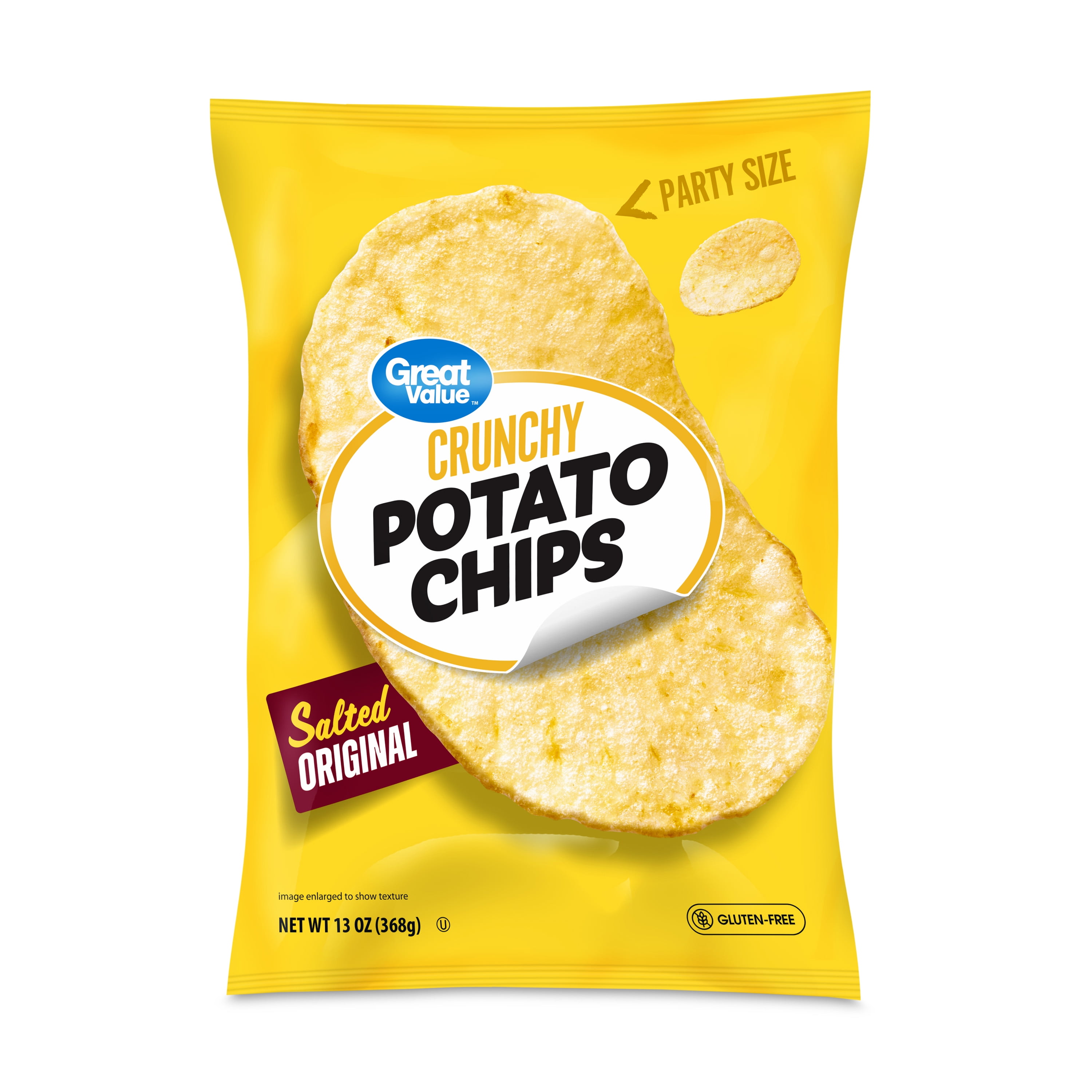 Great Value Original Potato Chips Party Size, 13 oz