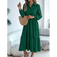 thumbnail image 5 of Women's Long Sleeve V-Neck A-Line Flowy Maxi Dress, 5 of 9