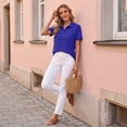 thumbnail image 5 of Polo Shirts for Women Golf Button Collared Summer Short Sleeve Tops Lightweight Work Polo Shirt Womens Blouses, 5 of 7