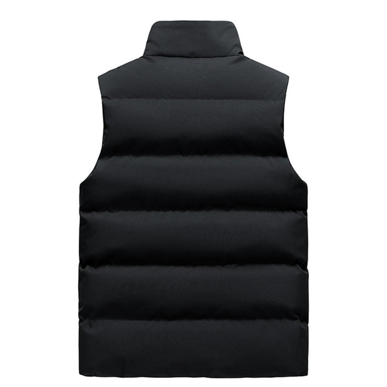 Puffer Vest for Men Fashion 2025 Solid Color Stand Collar