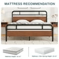 thumbnail image 5 of Einfach Queen Size Heavy Metal Bed Frame Headboard and Footboard, Brown, 5 of 6
