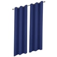 thumbnail image 2 of Langgg 2 Pcs Rideau Occultant pour Fenêtre de Maison Salon Chambre Design à Illets en Microfibre Pare-Soleil, Bleu, 2 of 7