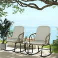 thumbnail image 2 of Outsunny Patio Rocking Chair with Cushions, Patio Conversation Set, Beige, 2 of 10