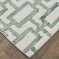 thumbnail image 3 of HomeRoots 511103 2 x 3 ft. Ivory & Green Wool Geometric Hand Tufted Handmade Rectangle Area Rug, 3 of 5