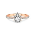 thumbnail image 3 of 1 Carat IGI Certified Pear Shape Lab Grown Diamond Engagement Ring | 14K Rose Gold |Mereia Secret Halo Lab Diamond Ring | FG-VS1-VS2 Quality Friendly Diamonds, 3 of 5