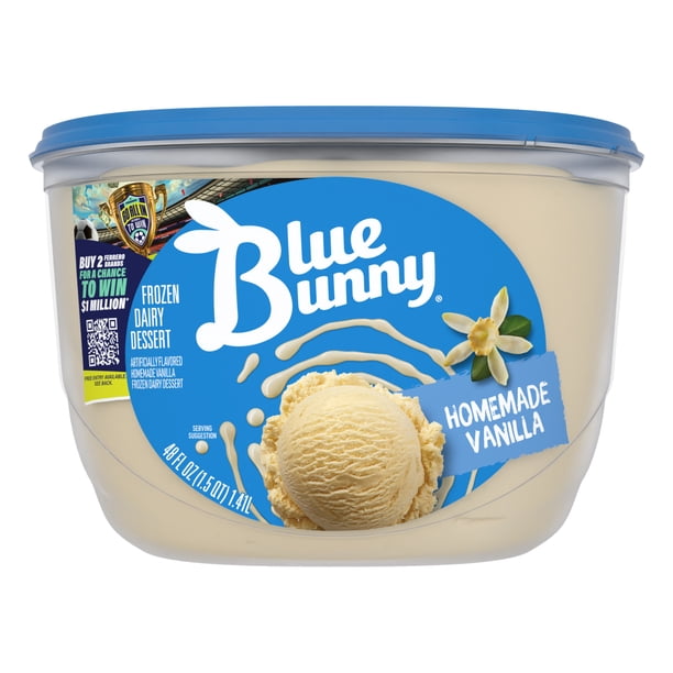Blue Bunny Vanilla 48oz - Gelato cups for grocery retail - Walmart