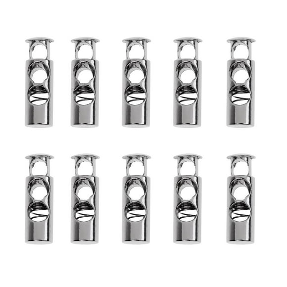 simhoa 10 Pieces Metal Barrel String Cord Locks 2 Hole Drawstring Toggle Spring Clasp