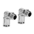 thumbnail image 1 of 2 Pcs Pneumatic Nickel Plated Brass Quick Connector Straight Right Angle BSPP Thread (1/4in), 1 of 9