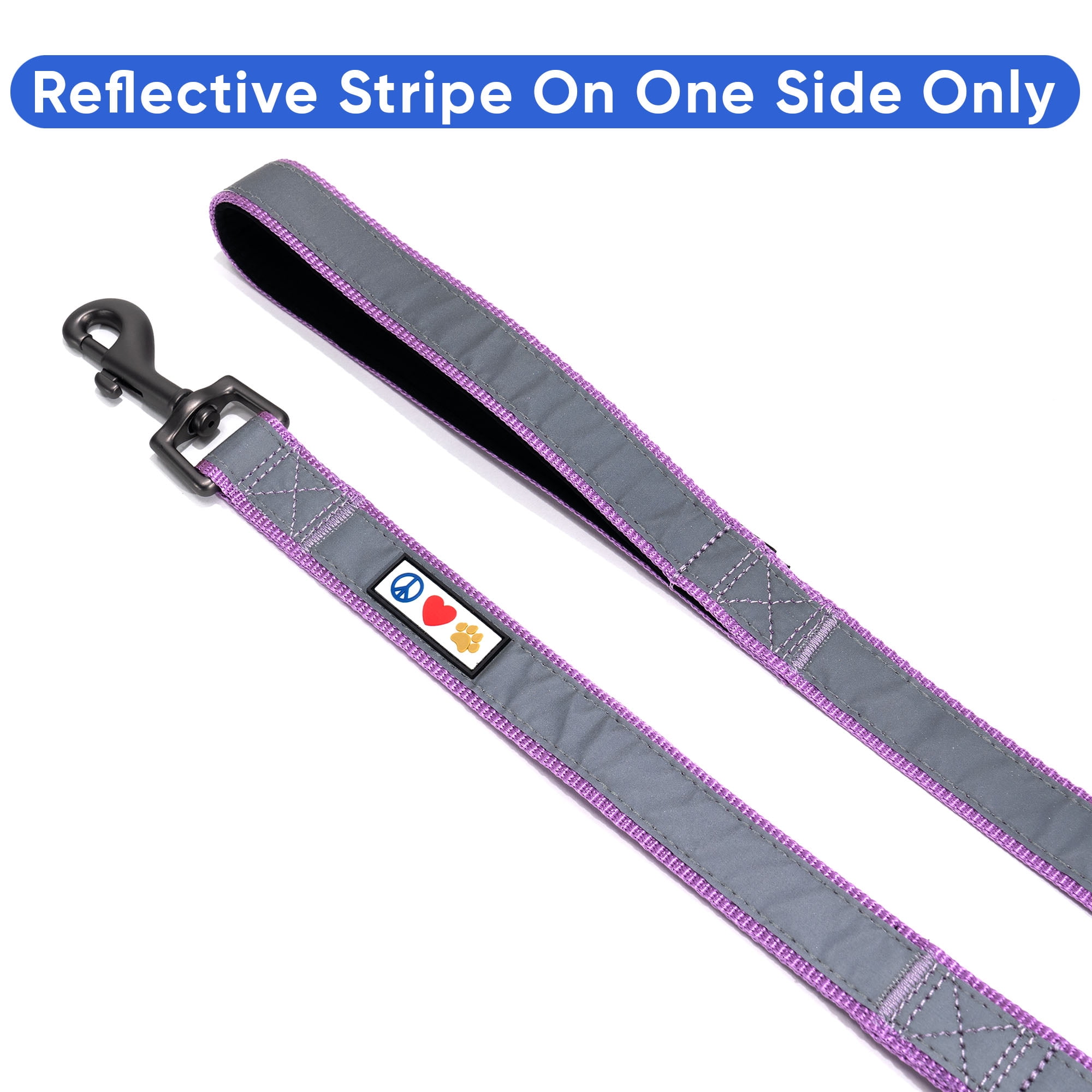 Pawtitas Double Handle Dog Leash Ideal for Medium and Large Dogs Training Dog Leash - Medium / Large - Purple Orchid