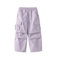thumbnail image 2 of HOMADLES Cargo Pants for Girls Parachute Baggy Elastic Waist Multiple Pockets Cargo Pants Purple 10 T, 2 of 5