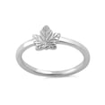 thumbnail image 3 of 925 Sterling Silver Oxidized Platinum Plated Maple Leaf Women Valentines Day Gifts Ring, 3 of 4