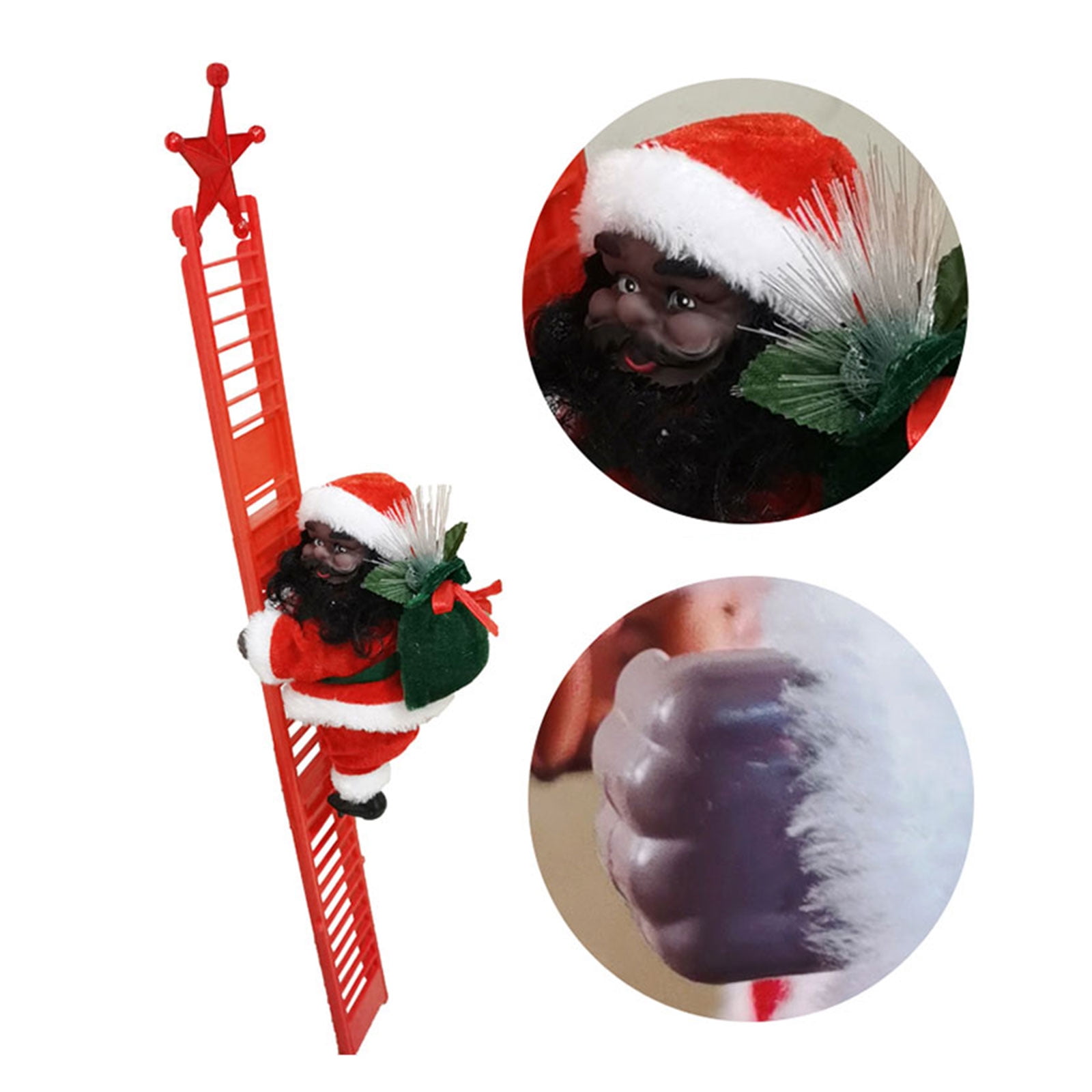 Details about   Electric Climbing Ladder Santa Claus Doll Party Music Figurine Decor Gift Toys 